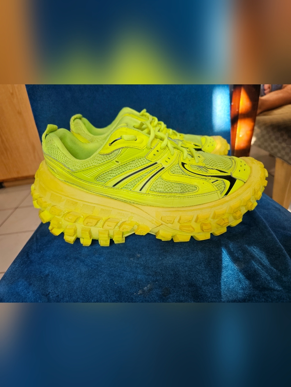 Balenciaga Defender Bouncer Distressed Neon Yellow